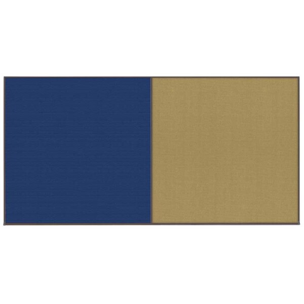 United Visual Products Enclosed Corkboard, 1 Door, 72"x36", 4" Fra, UV3411-BLACK-RUBBER UV3411-BLACK-RUBBER - main
